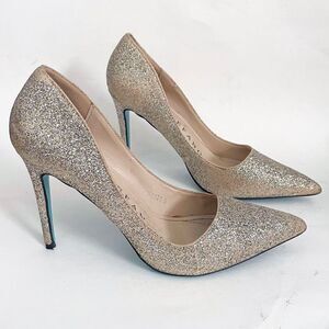 Marc Defang Gold Glitter Stiletto Heel Pumps Size 9.5